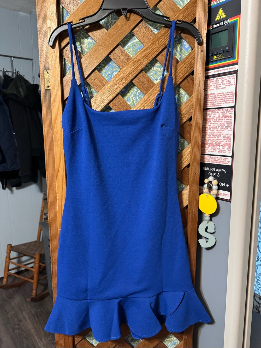 Lulu's Cobalt Blue Slip Dress with Ruffle Hem